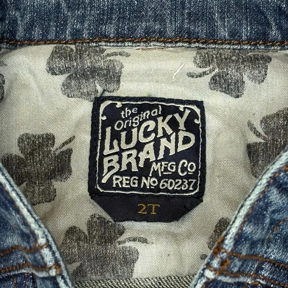 Lucky Brand Denim Jacket Girls/Boys 2T | Blue Trucker Snap Up